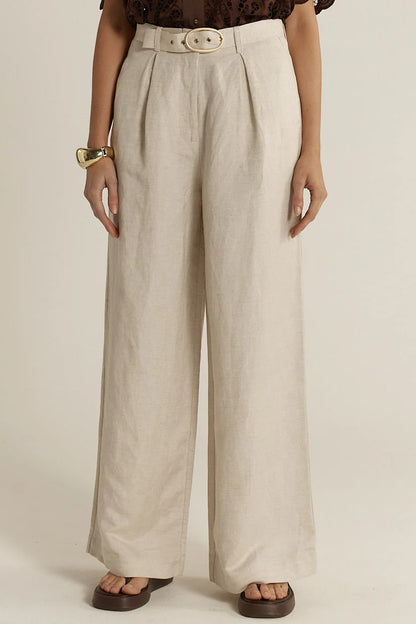 Fate & Becker Amara Belted Linen Pant