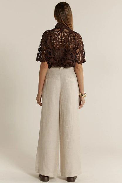 Fate & Becker Amara Belted Linen Pant