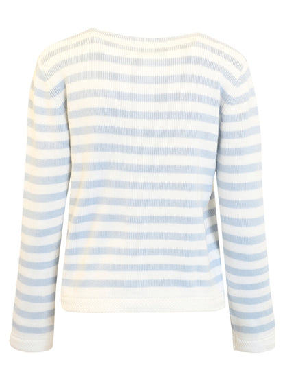 B. Copenhagen Blue & White Striped Cardigan