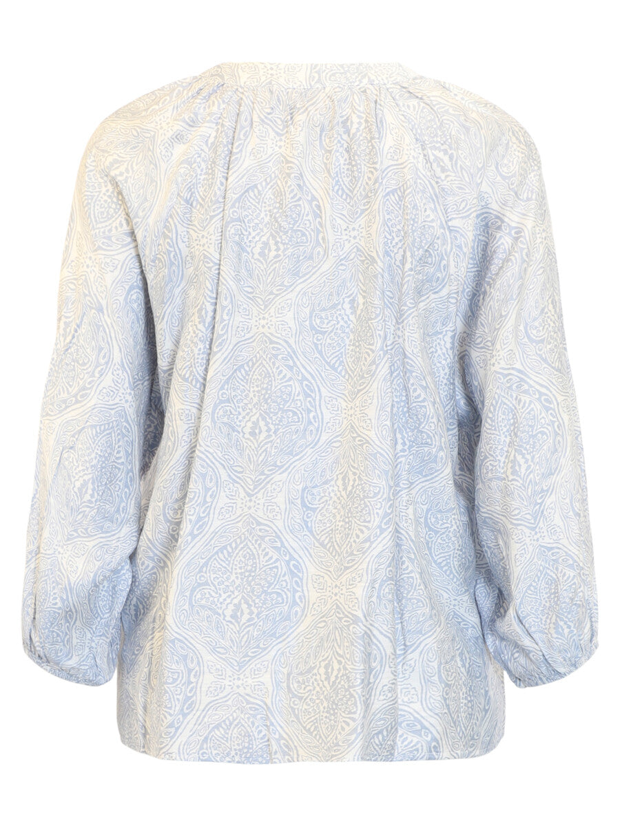 B. Copenhagen Blue & White Printed Blouse