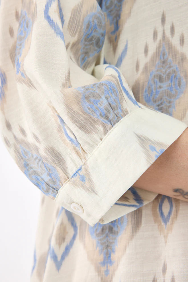 B. Copenhagen Blue & Cream Printed Dress