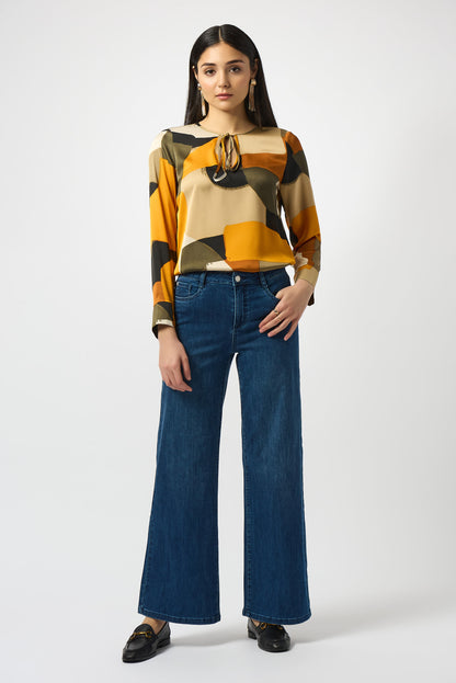 Joseph Ribkoff Goldie Classic Wide-Leg Stretch Jeans