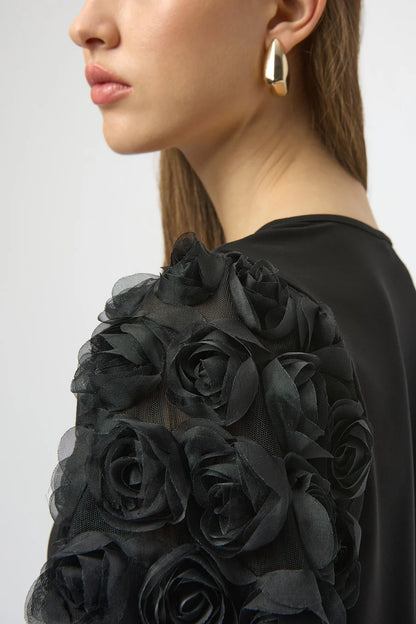 Joseph Ribkoff Floral Puff Sleeve Pullover