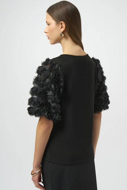 Joseph Ribkoff Floral Puff Sleeve Pullover