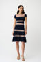 Joseph Ribkoff Silky Knit Fit and Flare Dress with Mesh Inserts