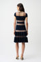 Joseph Ribkoff Silky Knit Fit and Flare Dress with Mesh Inserts