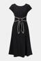 Joseph Ribkoff Stretch Woven Color Block Fit and Flare Dress With Sash