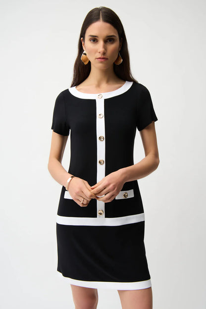 Joseph Ribkoff Silky Knit Colour Block Sheath Dress