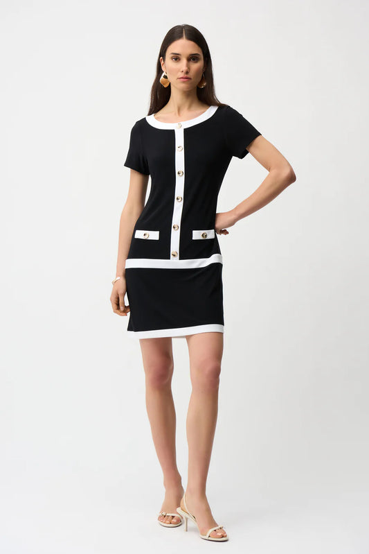 Joseph Ribkoff Silky Knit Colour Block Sheath Dress