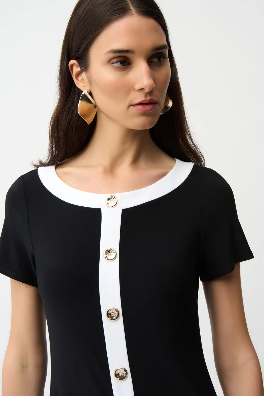 Joseph Ribkoff Silky Knit Colour Block Sheath Dress