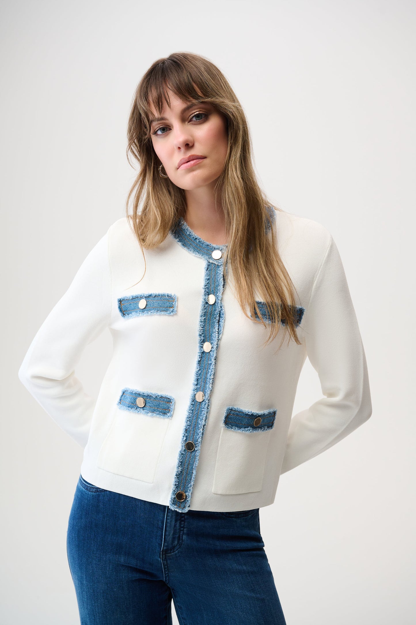 Joseph Ribkoff  Milano Stitch Jacket With Denim