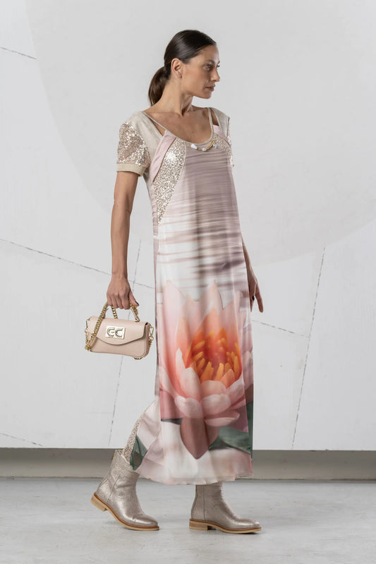 Elisa Cavaletti Rose Beige Long Dress