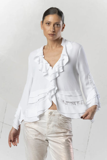 Elisa Cavaletti Blouse with Ruffles