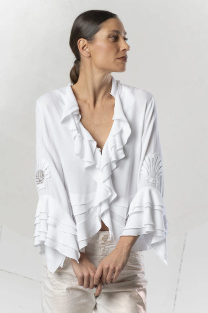Elisa Cavaletti Blouse with Ruffles