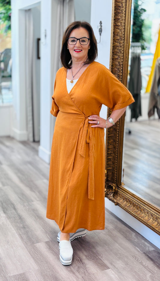 Linen Wrap Dress