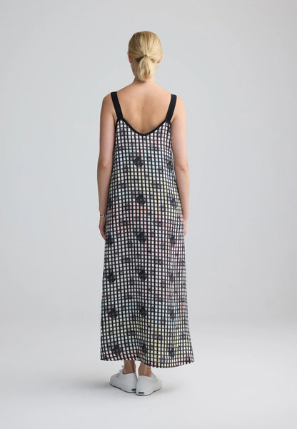 Luukaa Neon Black Print Linen Dress