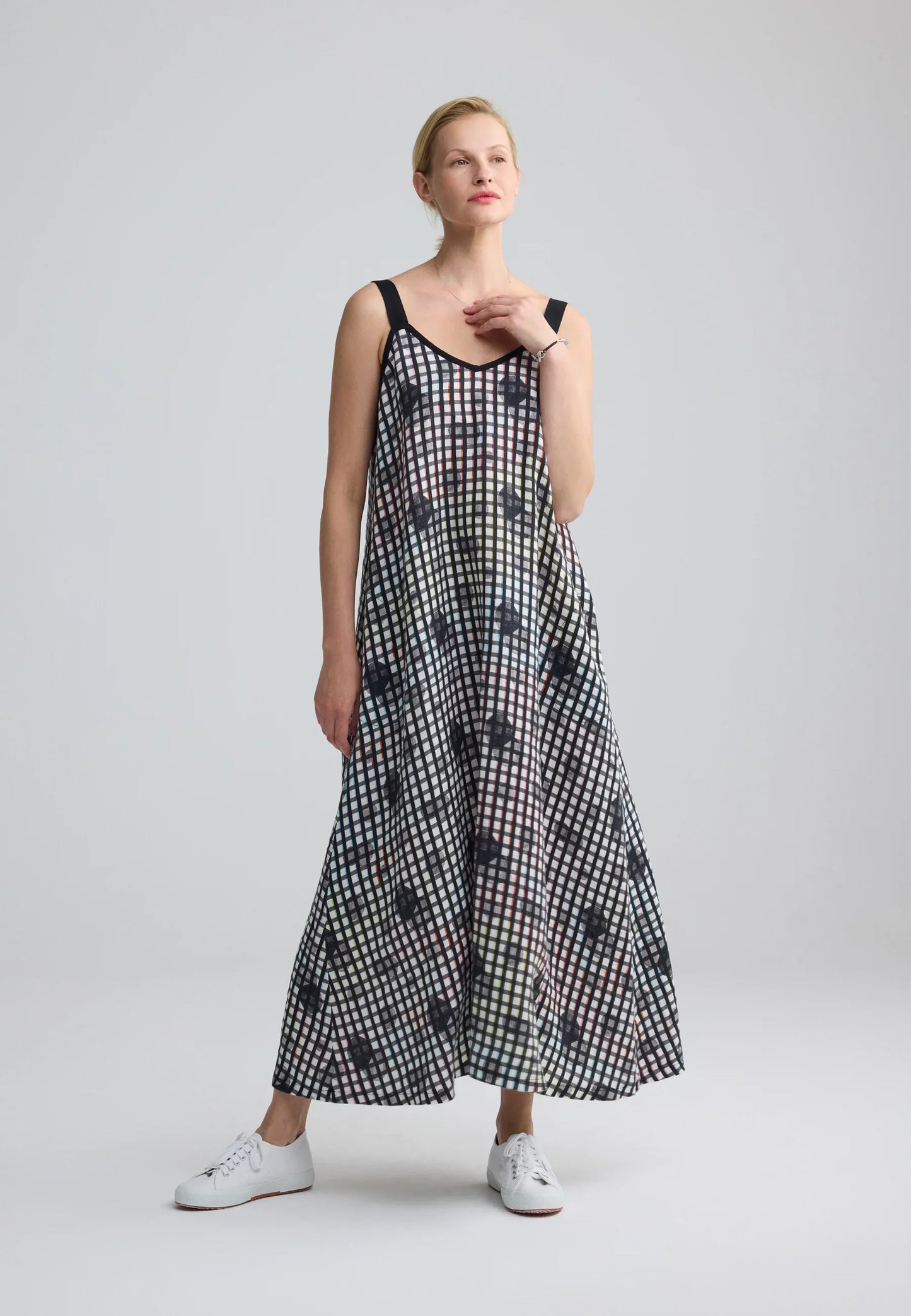 Luukaa Neon Black Print Linen Dress