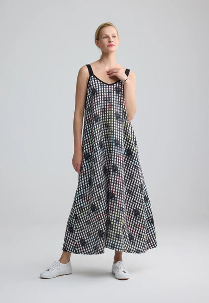 Luukaa Neon Black Print Linen Dress