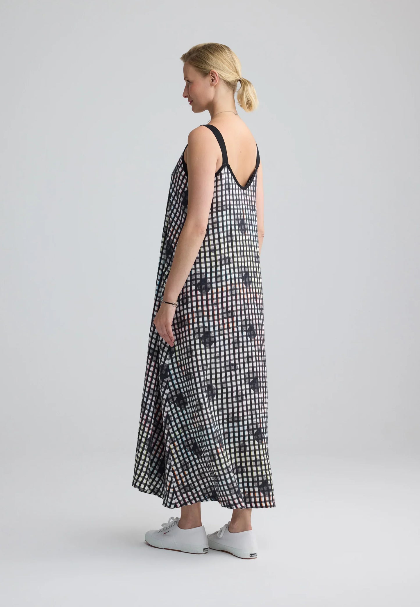 Luukaa Neon Black Print Linen Dress