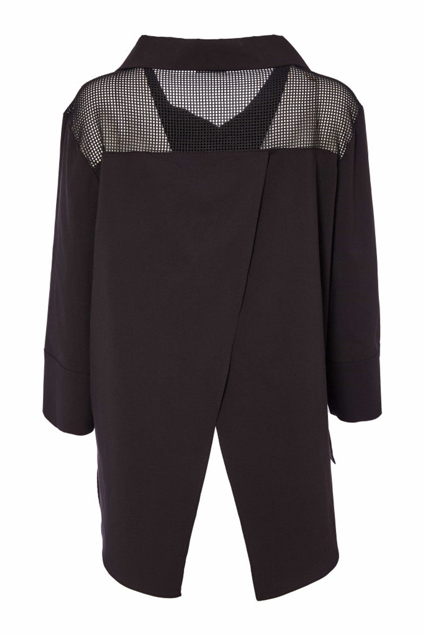 NAYA Open Back Shirt With Mesh Panel