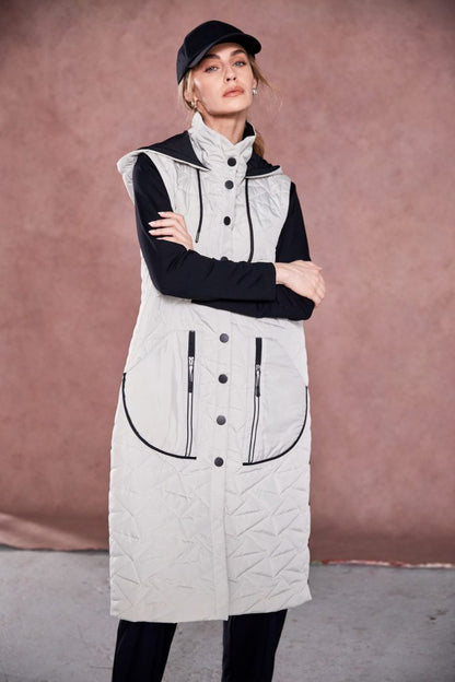 Naya Quilted Long Vest