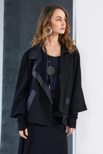 Naya Vegan Leather Trim Jacket