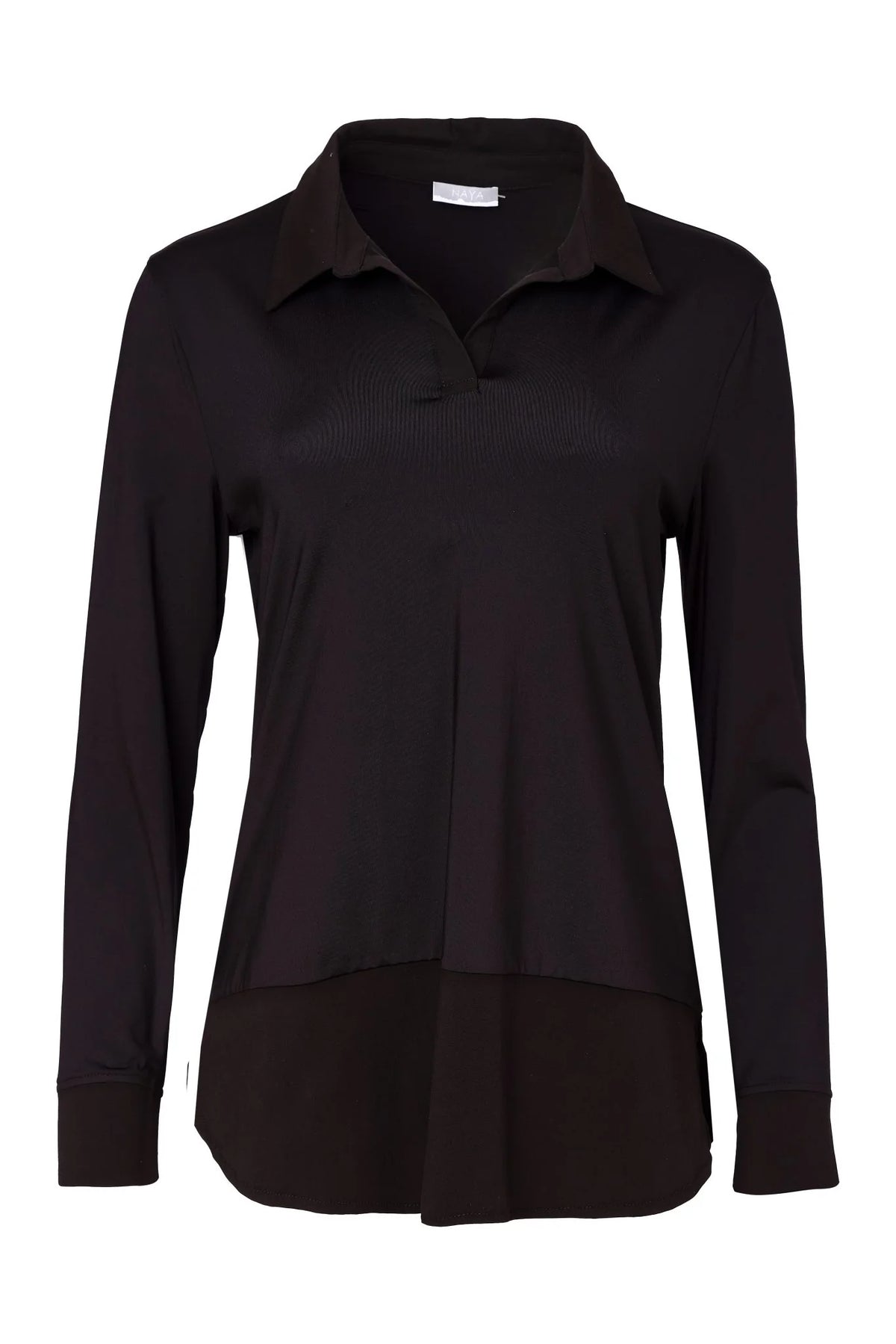 NAYA Stretch Jersey Top With Scalloped Bottom