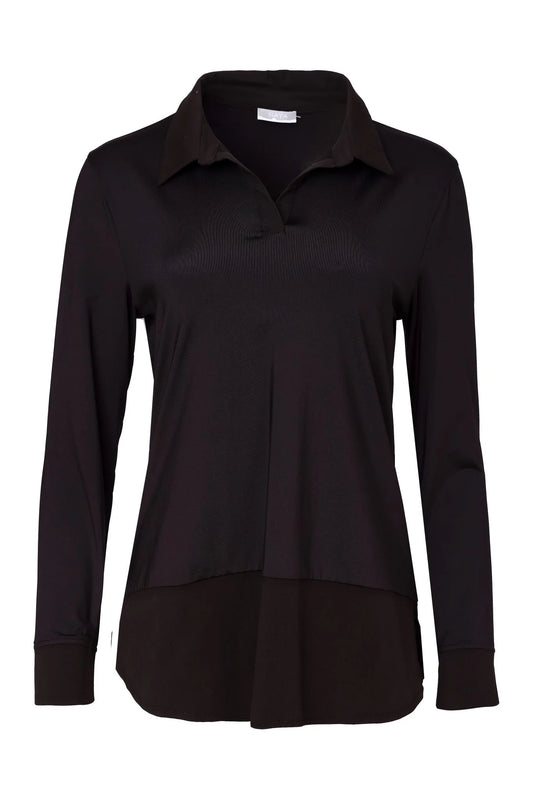NAYA Stretch Jersey Top With Scalloped Bottom