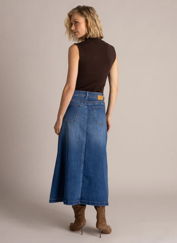 Yest Chloe Essential Skirt - Dark Stone Wash Denim
