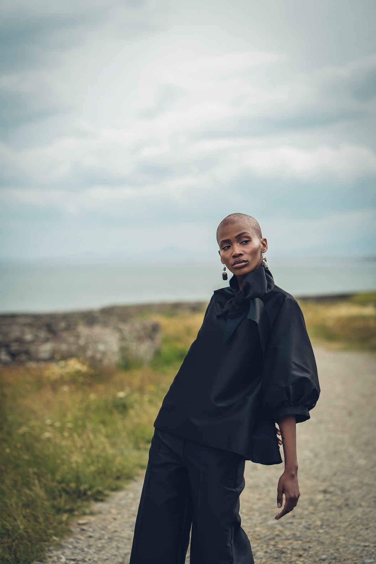 Roisin Linnane Stone Bow Blouse - Black