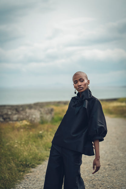 Roisin Linnane Stone Bow Blouse - Black