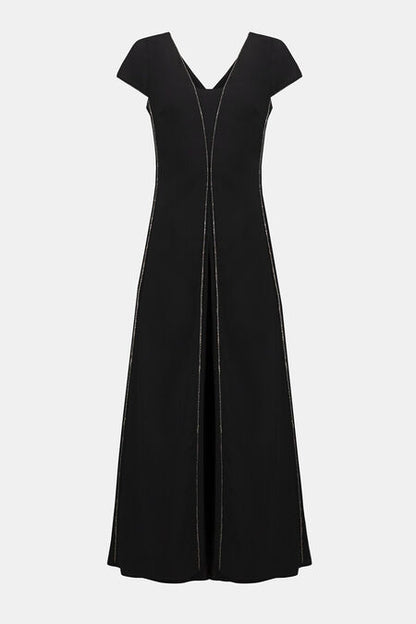 Joseph Ribkoff Woven Wide Leg Jumpsuit with Rhinestone Detail