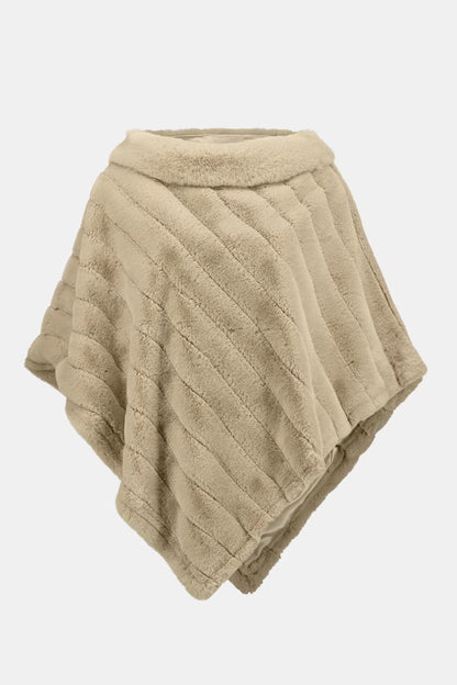 Joseph Ribkoff Faux Fur Textured Striped Poncho