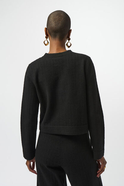Joseph Ribkoff Striped Long-sleeve Crew Neck Cover Up