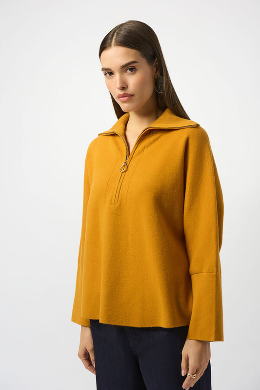 Joseph Ribkoff Hooded Zipper Relaxed Fit Top