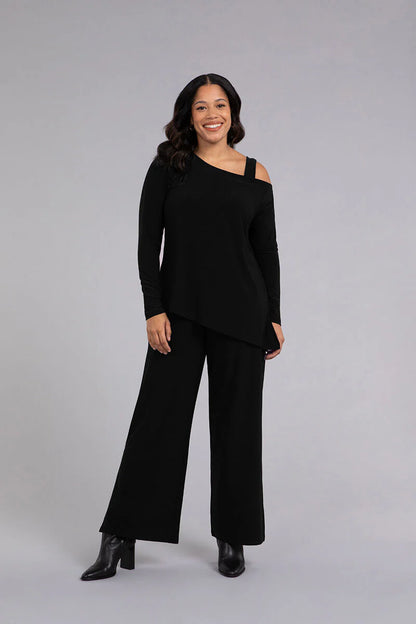 Sympli One Shoulder Top, Long Sleeve