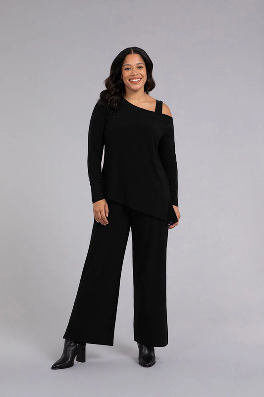 Sympli One Shoulder Top, Long Sleeve
