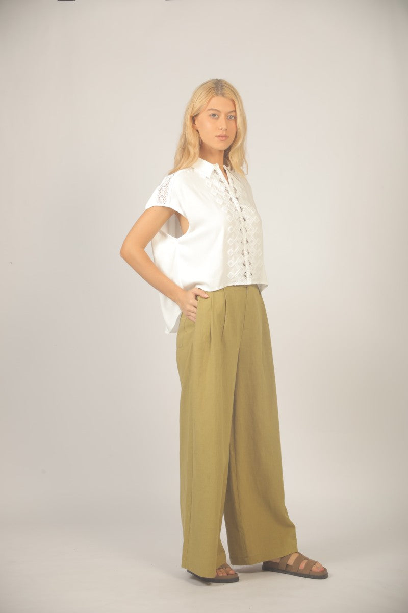 See U Soon Green Linen Pant