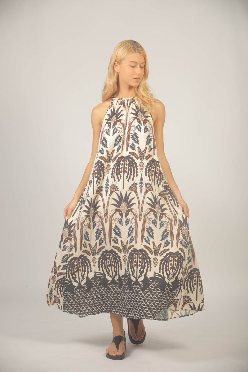 See U Soon Blue/Brown Maxi Dress