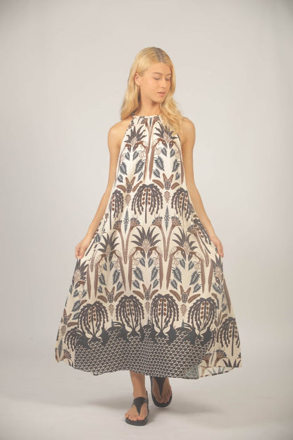 See U Soon Blue/Brown Maxi Dress
