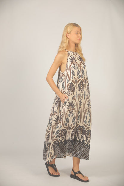 See U Soon Blue/Brown Maxi Dress
