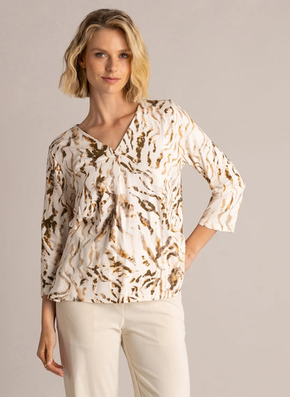 Yest Sorina Jersey Shirt - Beige Cream/Multi