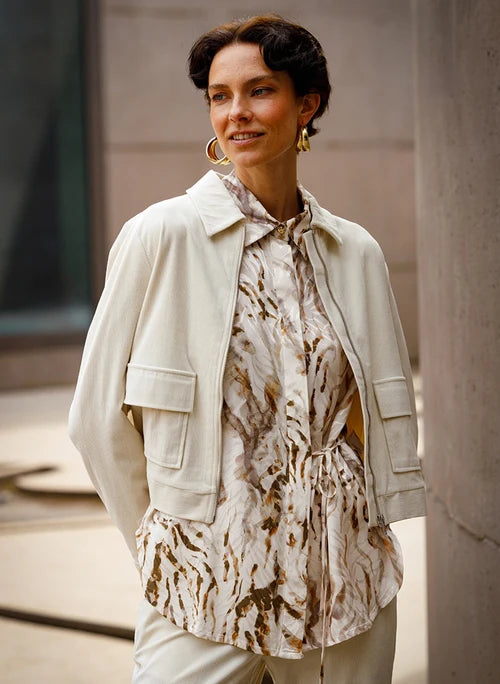 Yest Stefanie Blouse - Beige Cream/ Multi Color