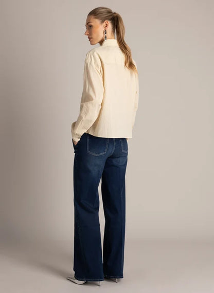 Yest Ulrica Dark Denim Wide Fit Jeans