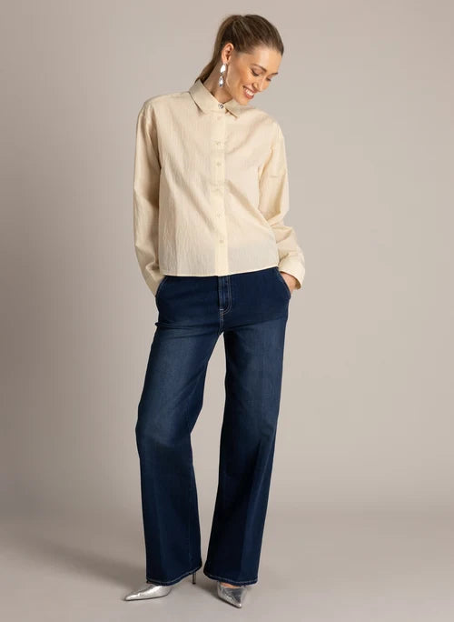 Yest Ulrica Dark Denim Wide Fit Jeans